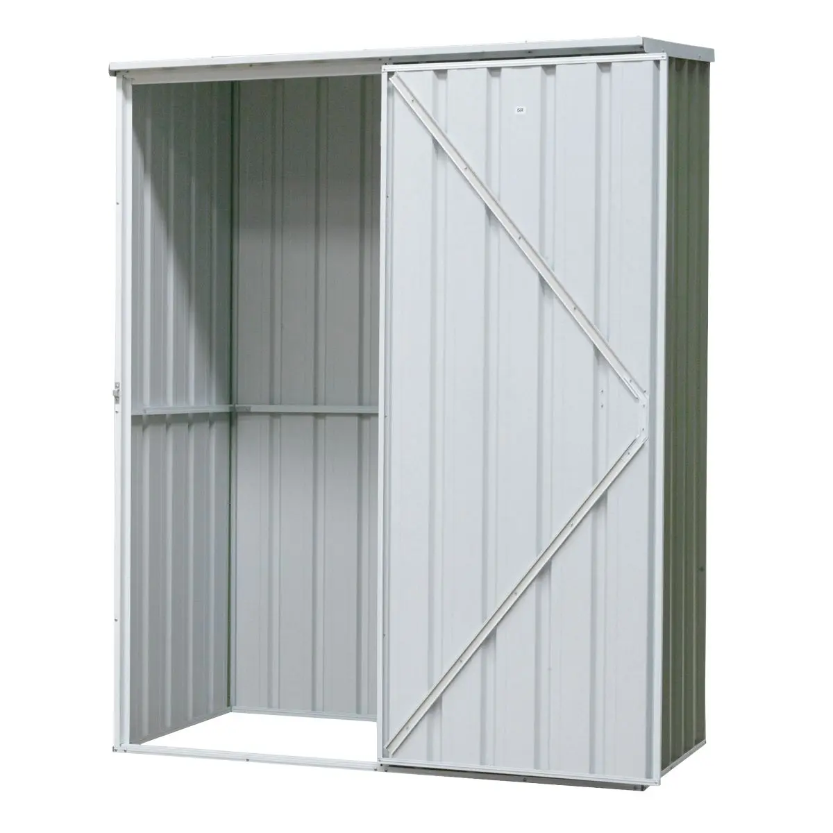 Dellonda Galvanized Steel Garden/Outdoor/Storage Shed, 1.5 x 0.8 x 1.9m, Pent Style Roof - Green - Image 5