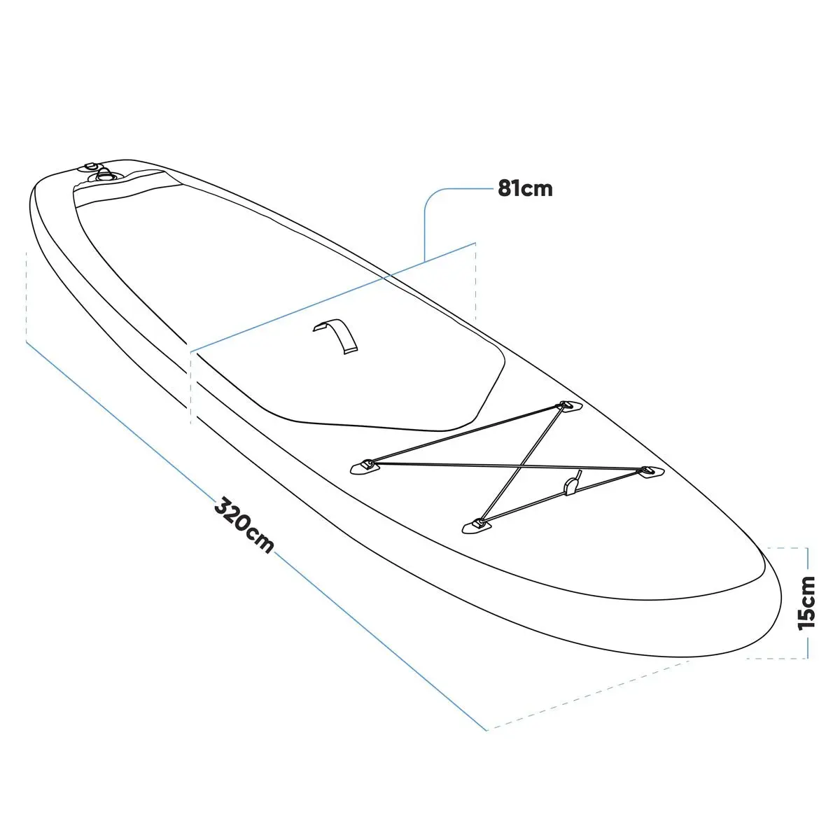 Dellonda Inflatable Stand Up Paddle Board 10'6" - Blue/White - Image 14