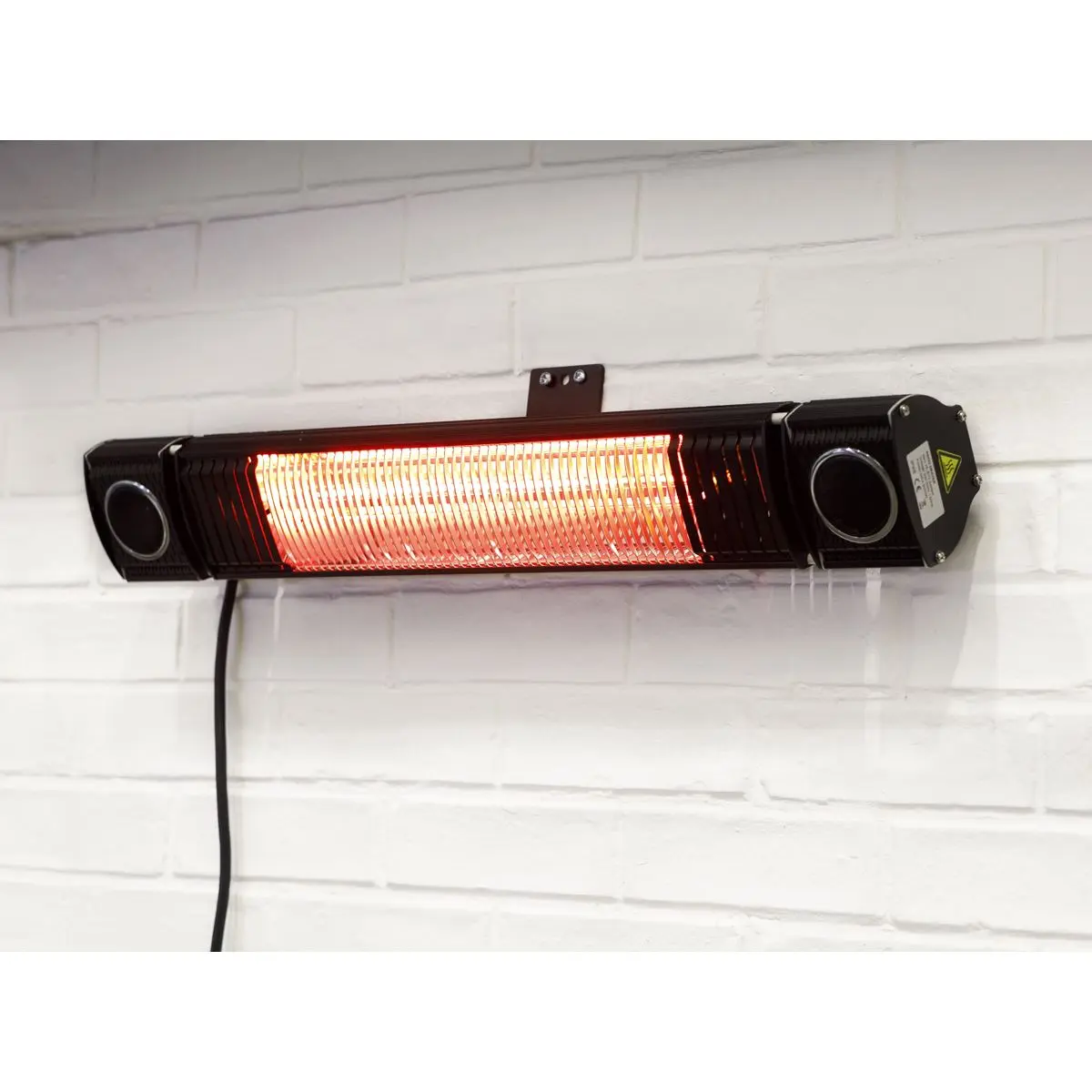 Dellonda Infrared Outdoor 2000W Patio Heater with Speakers for Music, Black - Image 4
