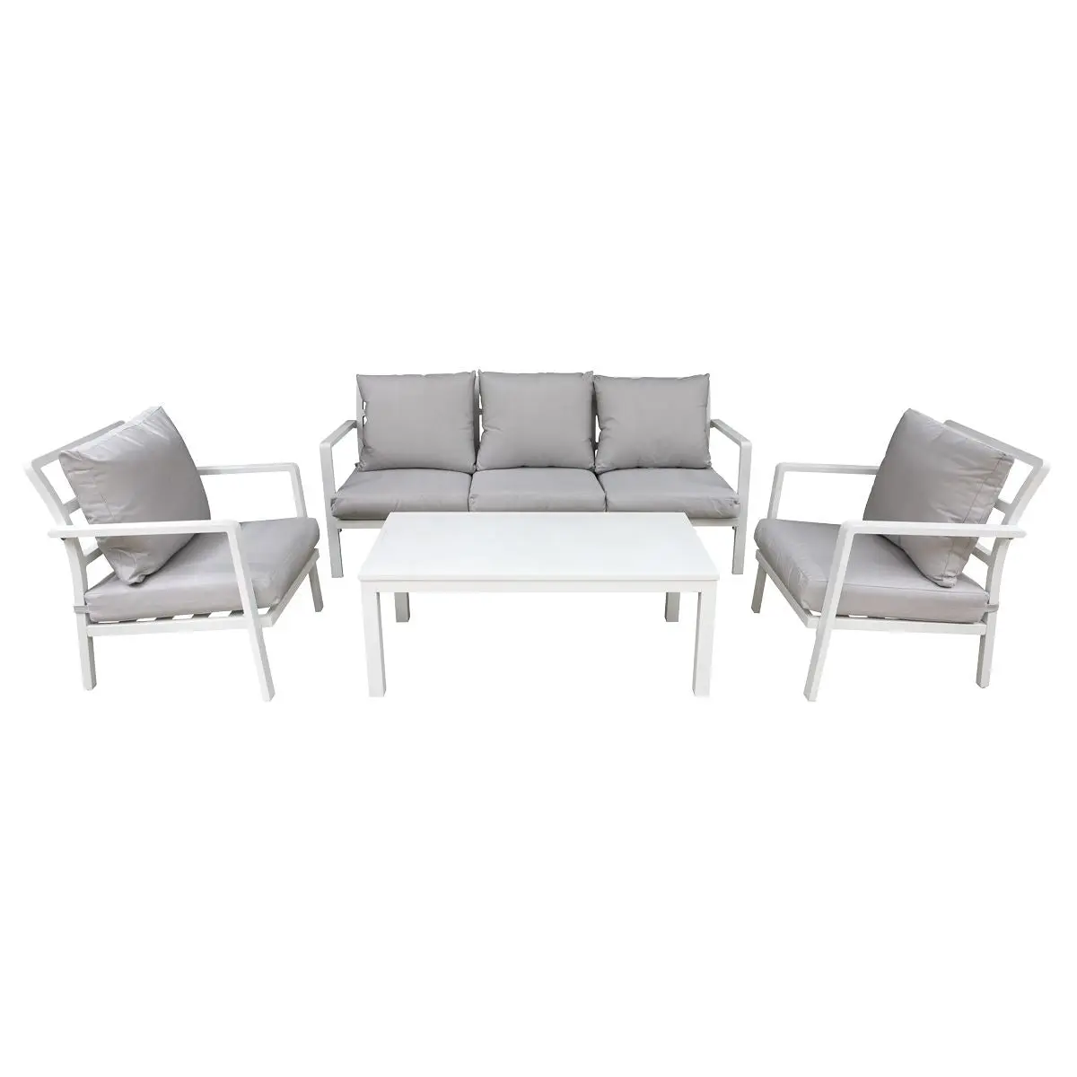 Dellonda Kyoto 4-Piece Aluminium Outdoor Garden Sofa Arm Chair Coffee Table Set