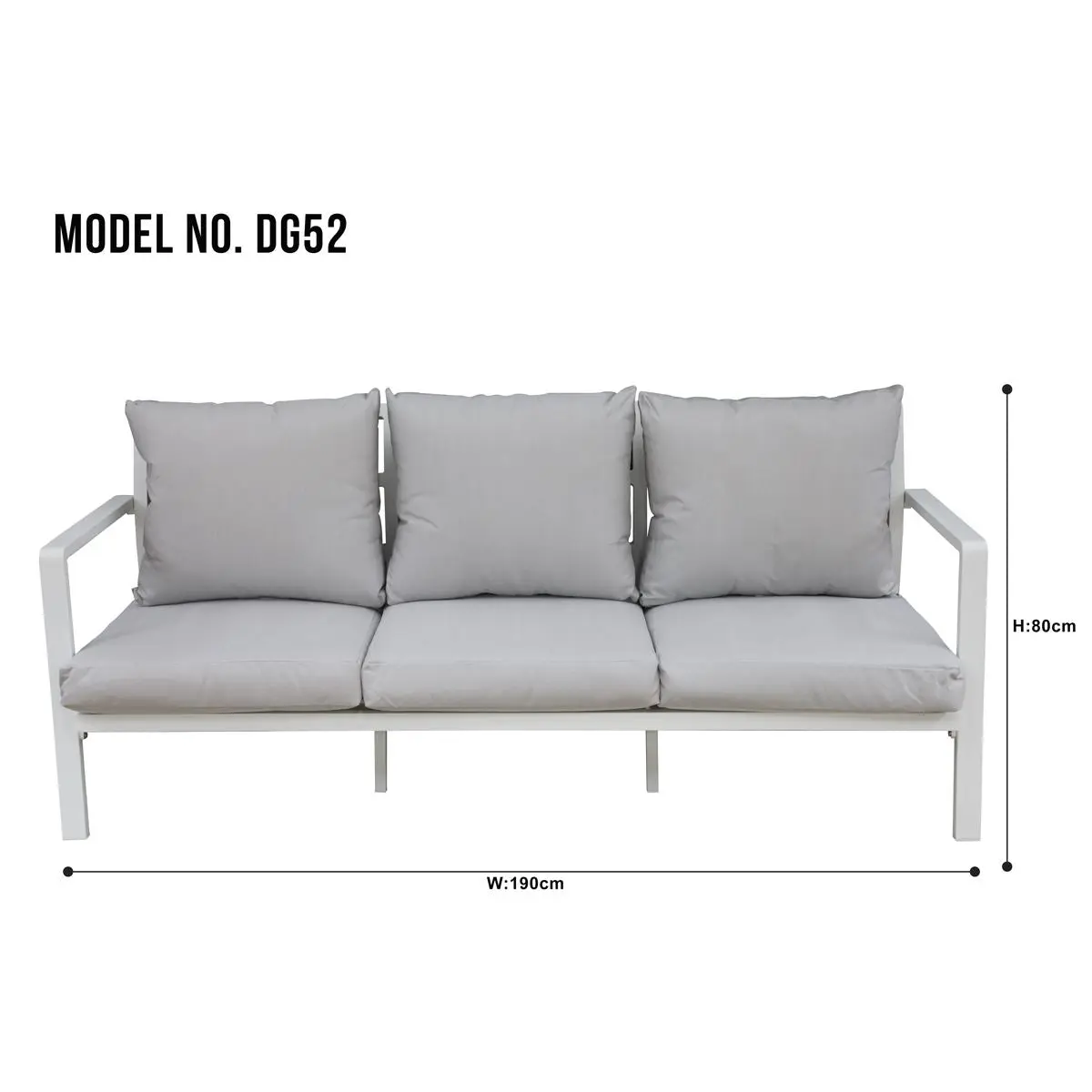 Dellonda Kyoto 4-Piece Aluminium Outdoor Garden Sofa Arm Chair Coffee Table Set - Image 9