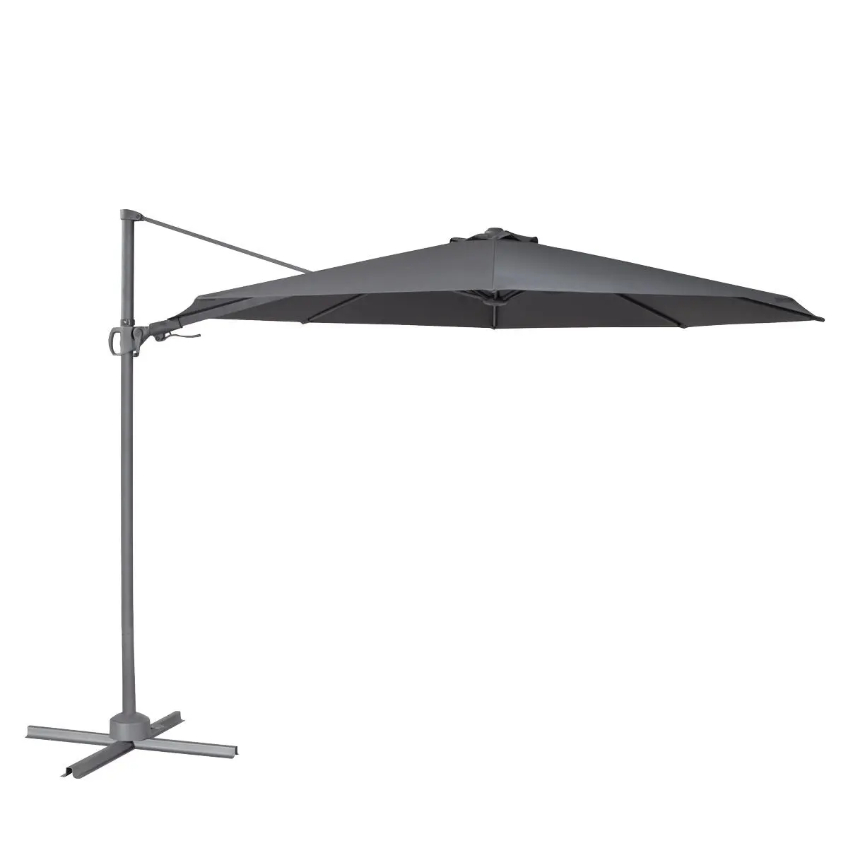 Dellonda Ø3m Garden/Patio Cantilever Parasol/Umbrella with Crank Handle, Tilt, 360° Rotation and Cover, Grey - Image 7