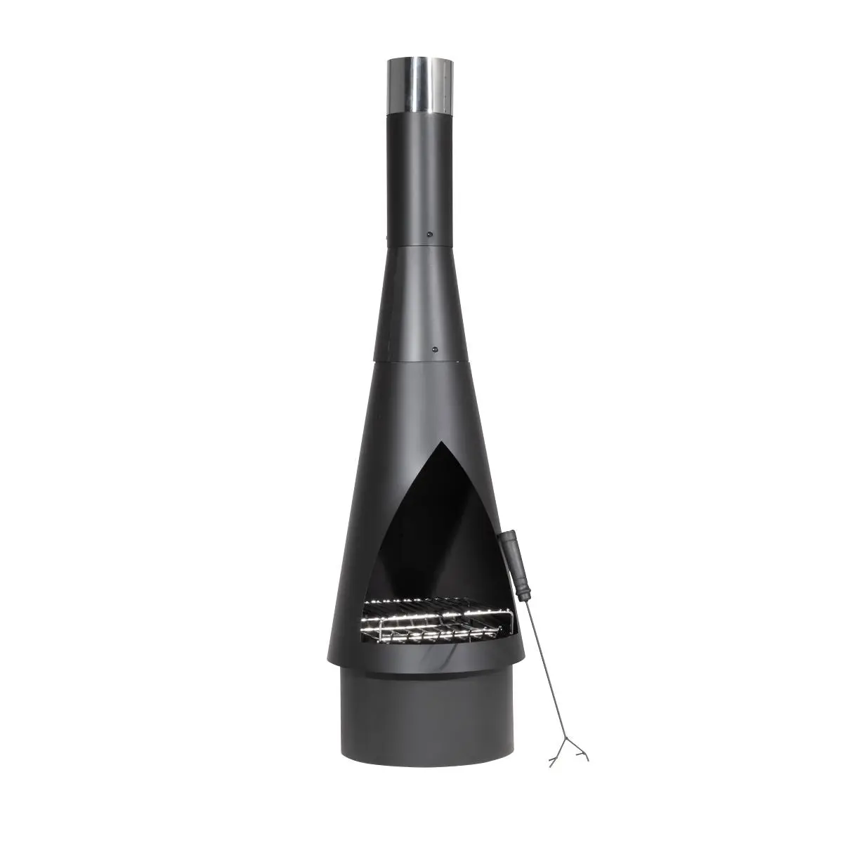 Dellonda Outdoor Chiminea, Fireplace, Fire Pit, Heater, Durable, Black Steel