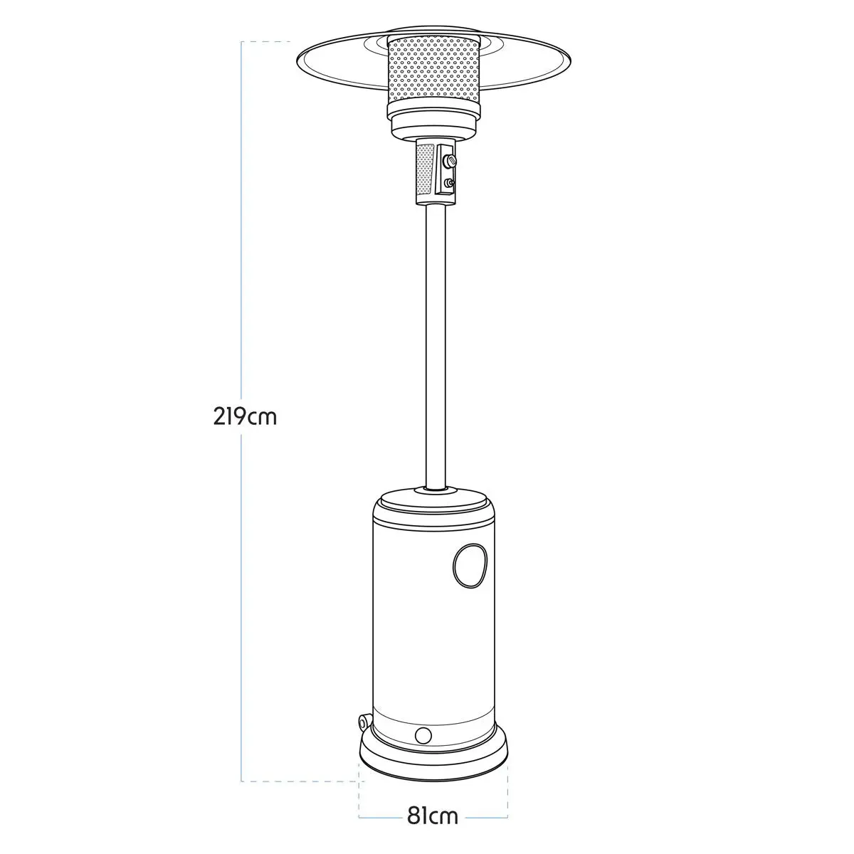 Dellonda Outdoor Garden Gas Patio Heater 13kW Commercial & Domestic Use, Black - Image 7