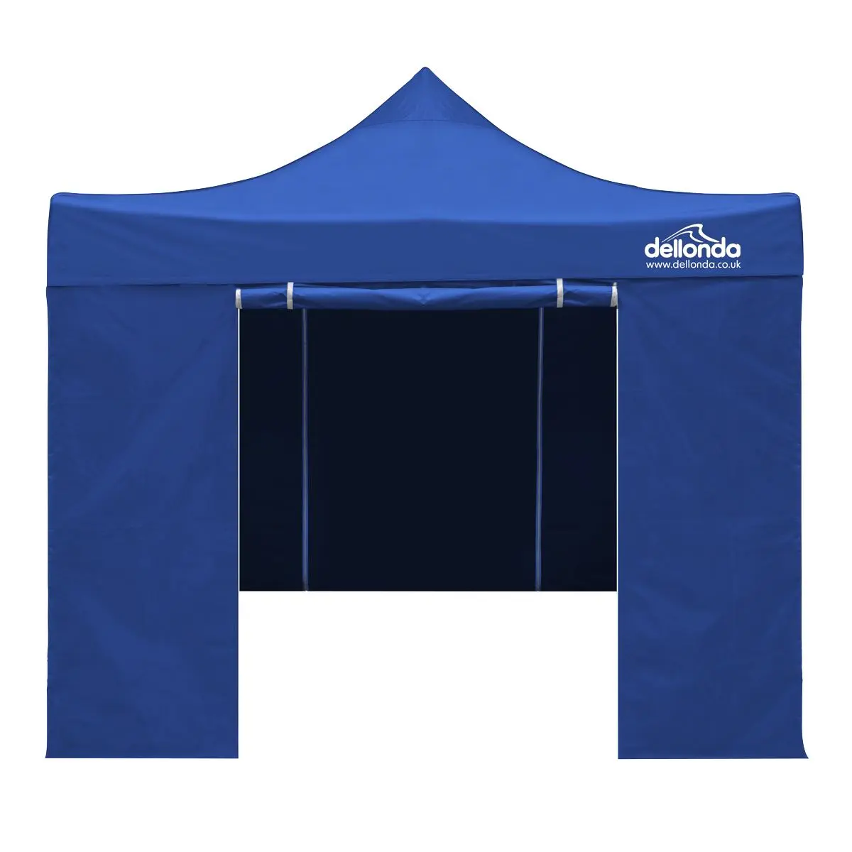 Dellonda Premium 2x2m Pop-Up Gazebo & Side Walls, PVC Coated, Water Resistant Fabric, Supplied with Carry Bag, Rope, Stakes & Weight Bags - Blue - Image 2