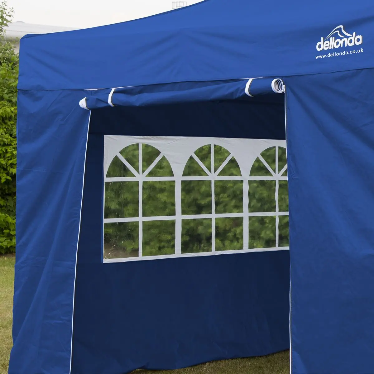 Dellonda Premium 2x2m Pop-Up Gazebo & Side Walls, PVC Coated, Water Resistant Fabric, Supplied with Carry Bag, Rope, Stakes & Weight Bags - Blue - Image 6