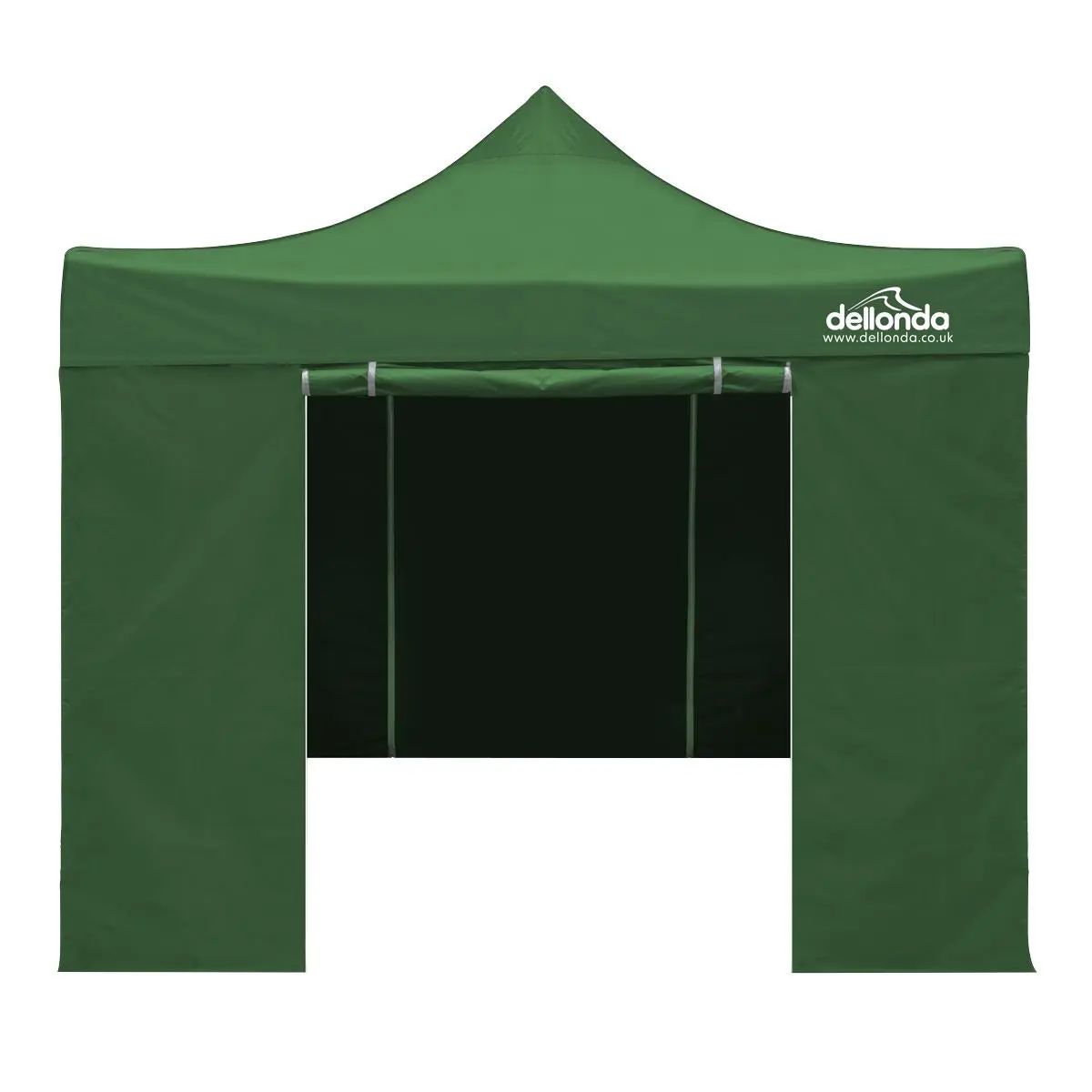 Dellonda Premium 2x2m Pop-Up Gazebo & Side Walls, PVC Coated, Water Resistant Fabric with Carry Bag, Rope, Stakes & Weight Bags - Green - Image 5