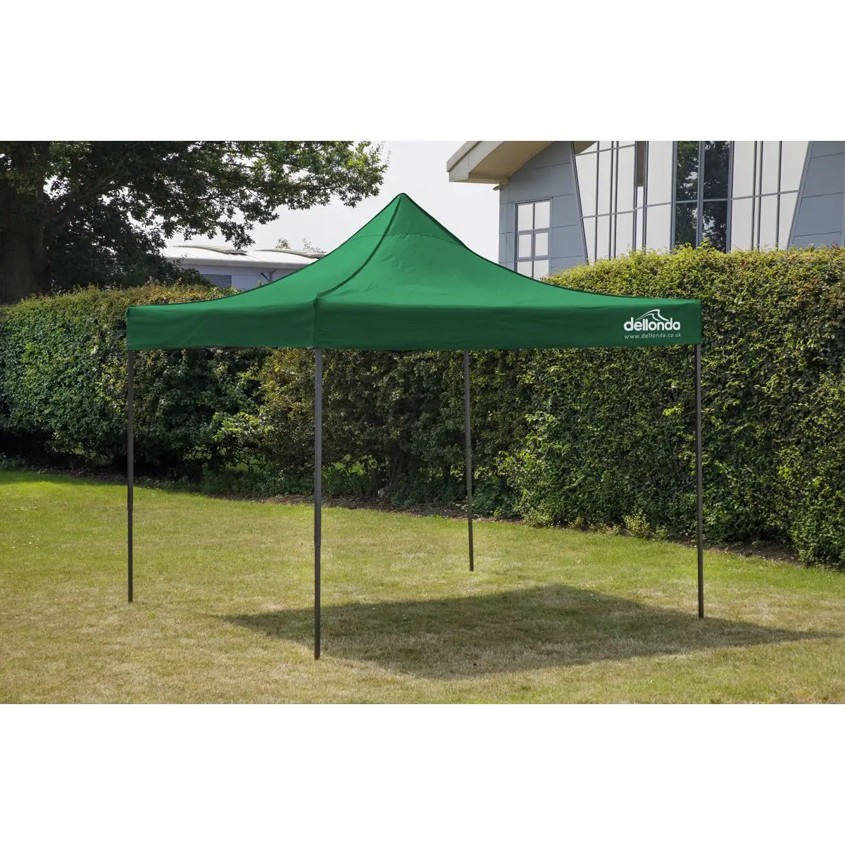Dellonda Premium 3 x 3m Pop-Up Gazebo, PVC Coated, Water Resistant Fabric, Supplied with Carry Bag, Rope, Stakes & Weight Bags - Dark Green Canopy - Image 2
