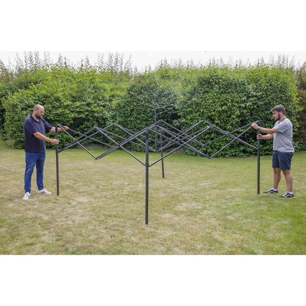 Dellonda Premium 3 x 3m Pop-Up Gazebo, PVC Coated, Water Resistant Fabric, Supplied with Carry Bag, Rope, Stakes & Weight Bags - Dark Green Canopy - Image 6