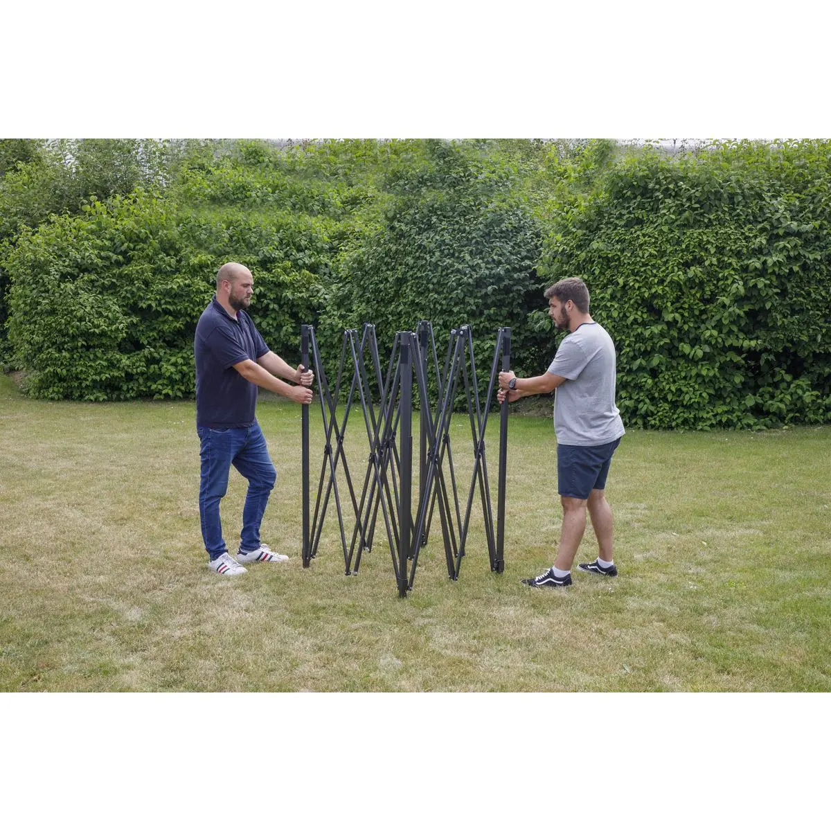 Dellonda Premium 3 x 3m Pop-Up Gazebo, PVC Coated, Water Resistant Fabric, Supplied with Carry Bag, Rope, Stakes & Weight Bags - Dark Green Canopy - Image 7