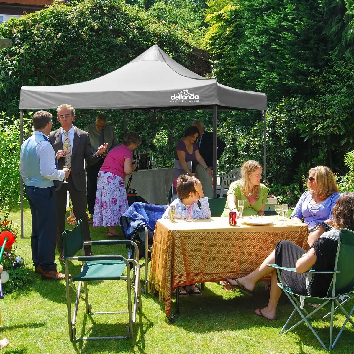 Dellonda Premium 3 x 3m Pop-Up Gazebo, PVC Coated, Water Resistant Fabric, Supplied with Carry Bag, Rope, Stakes & Weight Bags - Grey Canopy - Image 8