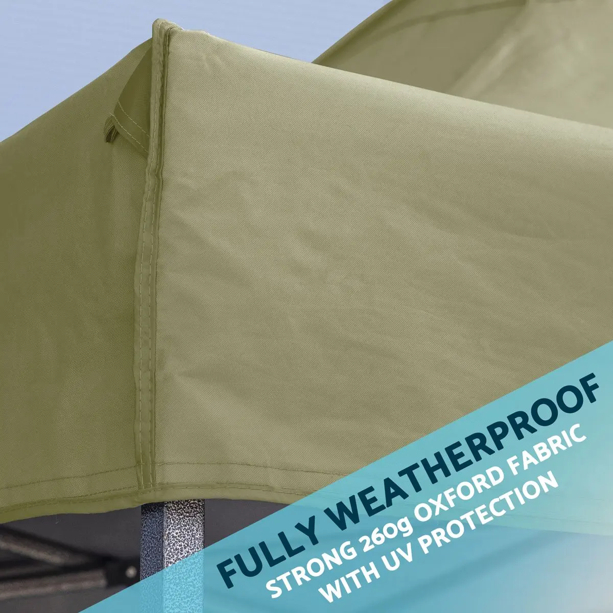 Dellonda Premium 3 x 4.5m Pop-Up Gazebo, Heavy Duty, PVC Coated, Water Resistant Fabric, Supplied with Carry Bag, Rope, Stakes & Weight Bags - Beige Canopy - Image 4