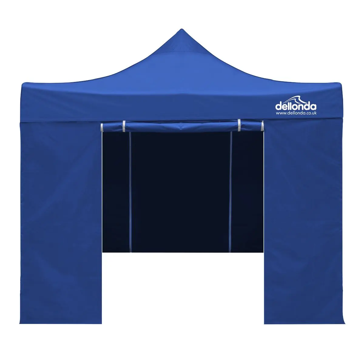 Dellonda Premium 3x3m Pop-Up Gazebo & Side Walls, PVC Coated, Water Resistant Fabric with Carry Bag, Rope, Stakes & Weight Bags - Blue - Image 4