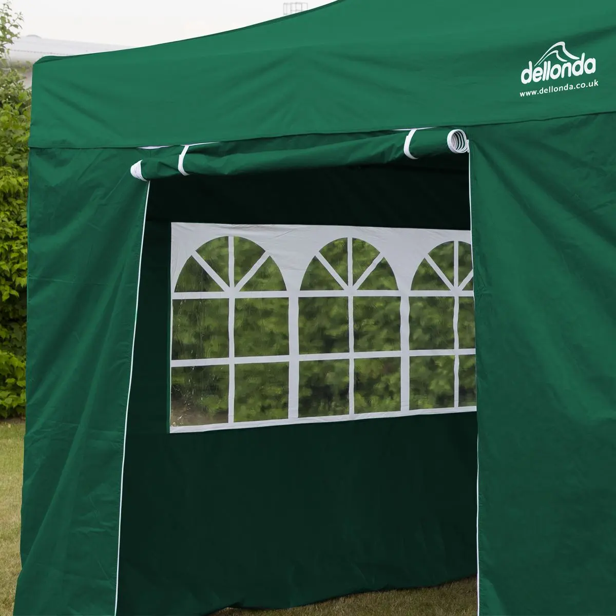 Dellonda Premium 3x3m Pop-Up Gazebo & Side Walls, PVC Coated, Water Resistant Fabric with Carry Bag, Rope, Stakes & Weight Bags - Green - Image 8