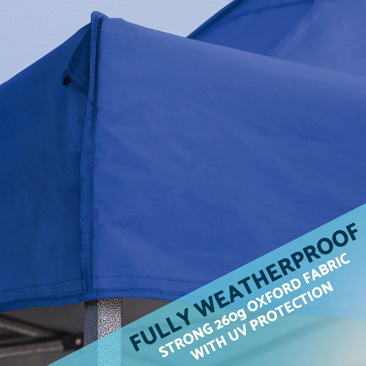 Dellonda Premium 3x4.5m Pop-Up Gazebo & Side Walls, PVC Coated, Water Resistant Fabric with Carry Bag, Rope, Stakes & Weight Bags - Blue - Image 3