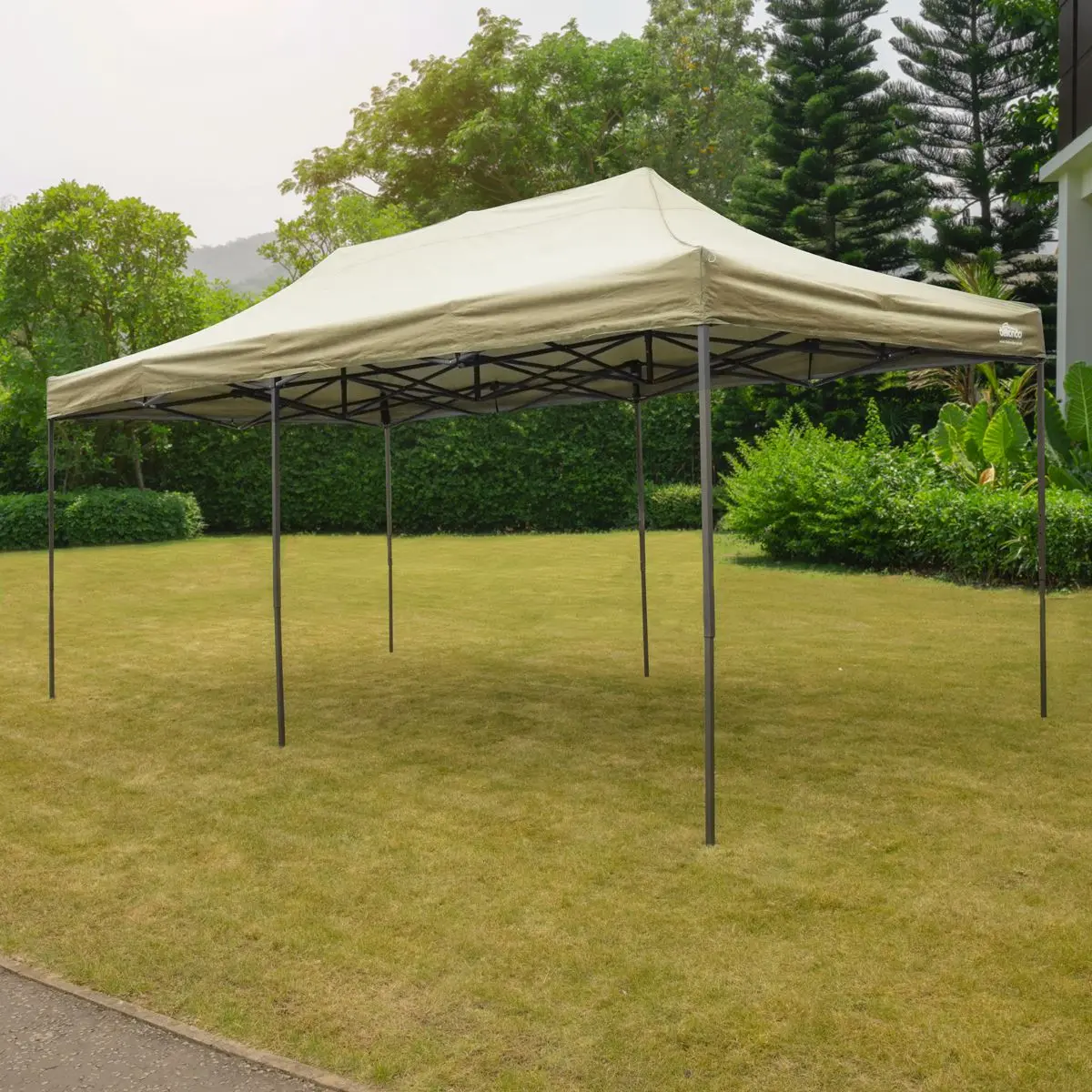 Dellonda Premium 3x6m Pop-Up Gazebo, Heavy Duty, PVC Coated, Water Resistant Fabric Supplied with Carry Bag, Rope, Stakes & Weight Bags - Beige Canopy - Image 7