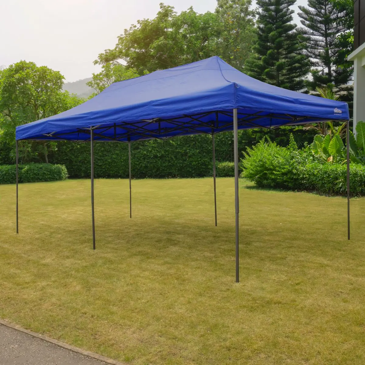 Dellonda Premium 3x6m Pop-Up Gazebo, Heavy Duty, PVC Coated, Water Resistant Fabric, Supplied with Carry Bag, Rope, Stakes & Weight Bags - Blue Canopy - Image 9