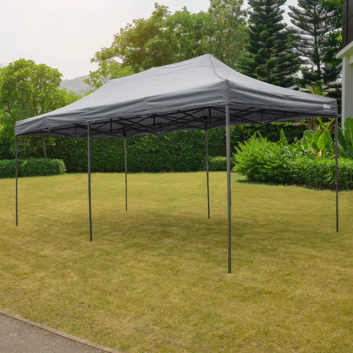 Dellonda Premium 3x6m Pop-Up Gazebo, Heavy Duty, PVC Coated, Water Resistant Fabric, Supplied with Carry Bag, Rope, Stakes & Weight Bags - Grey Canopy - Image 2