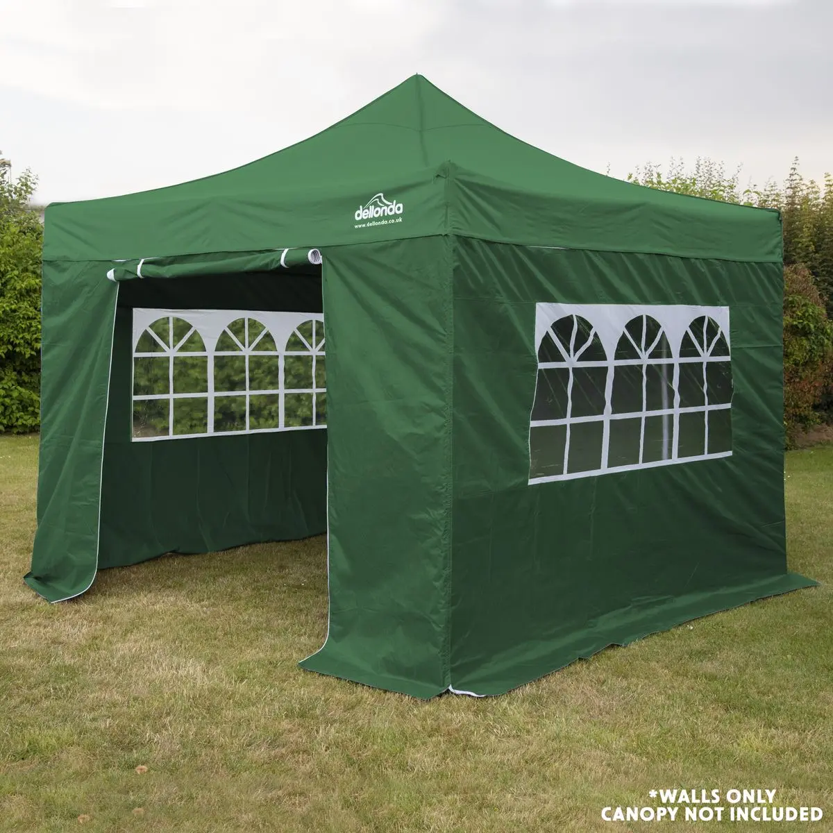 Dellonda Premium Gazebo/Marquee Side Walls/Doors/Windows, Fits 3 x 3m Models - Dark Green - Image 6