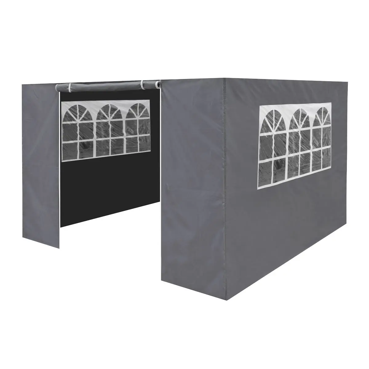 Dellonda Premium Gazebo/Marquee Side Walls/Doors/Windows, Fits 3 x 3m Models - Grey