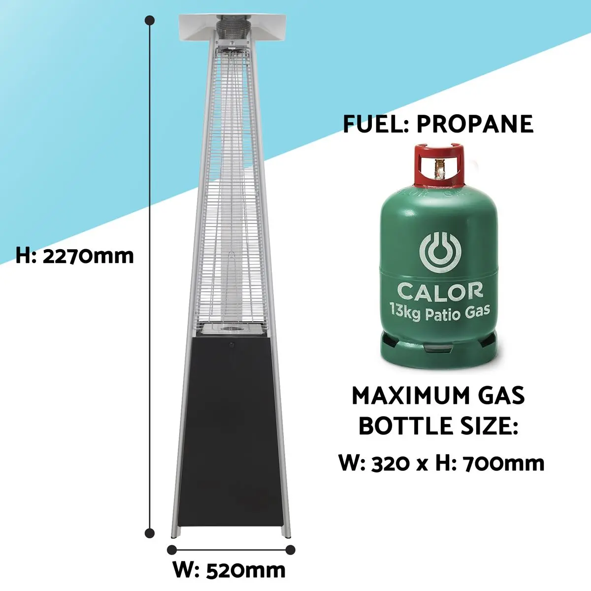 Dellonda Pyramid Gas Outdoor Garden Patio Heater 13kW Commercial & Home Use - Image 9