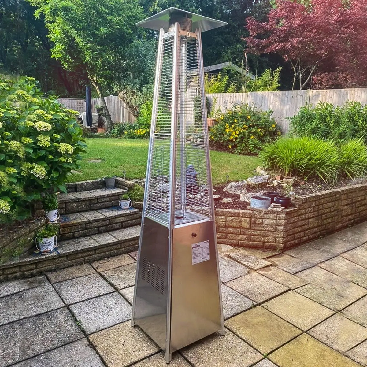 Dellonda 13kW Pyramid Gas Patio Heater 13kW Commercial/Garden Use - Stainless Steel - Image 7