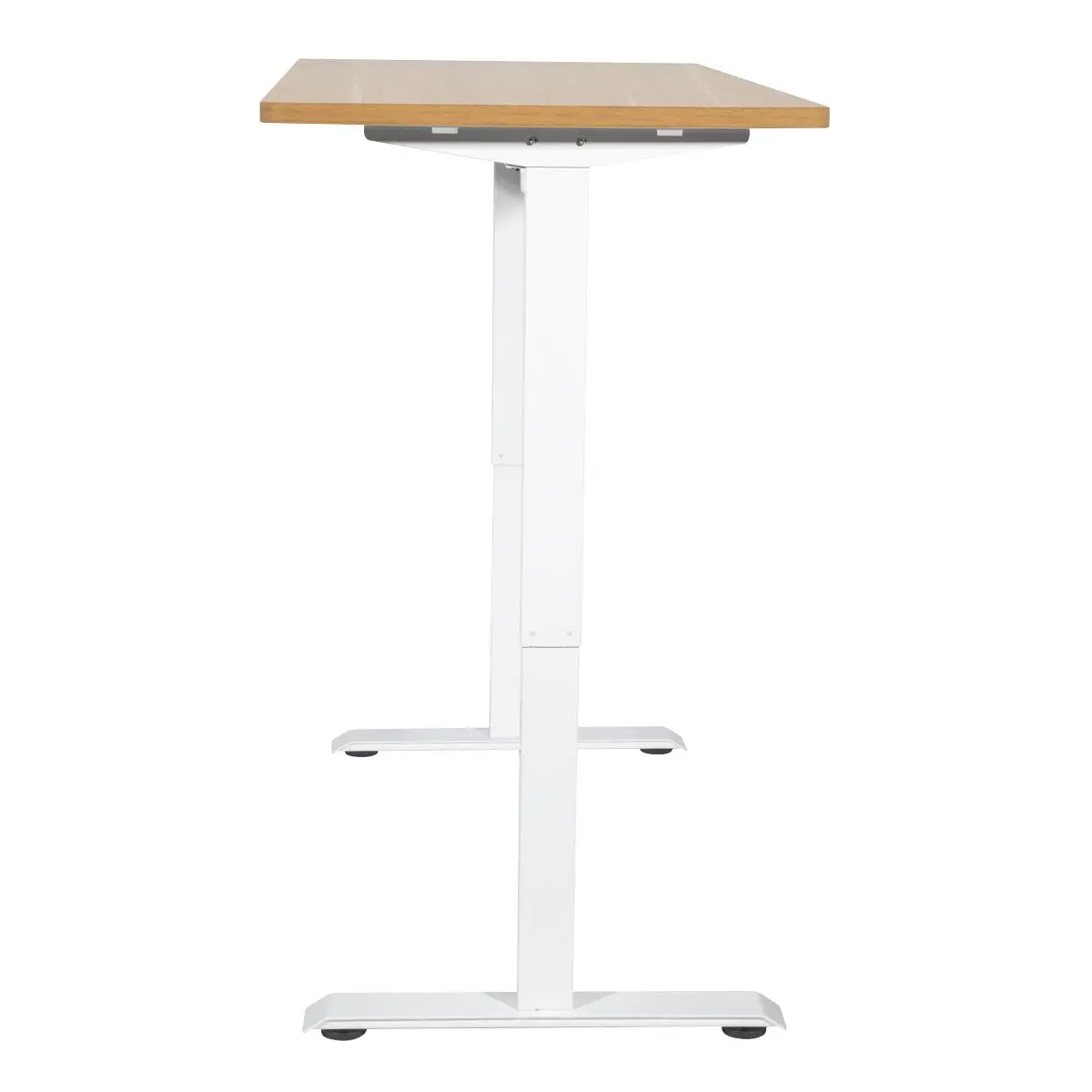 Dellonda Single Motor Height-Adjustable Electric Sit & Stand Desk with Oak Desktop & White Frame - Image 3