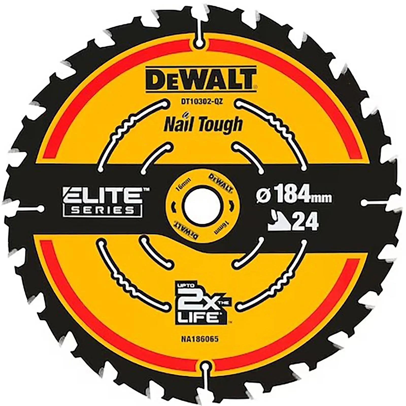 DeWalt Elite Circular Saw Blade 184mm x 16mm 24T Wood Cutting Framing DT10302 - Image 2