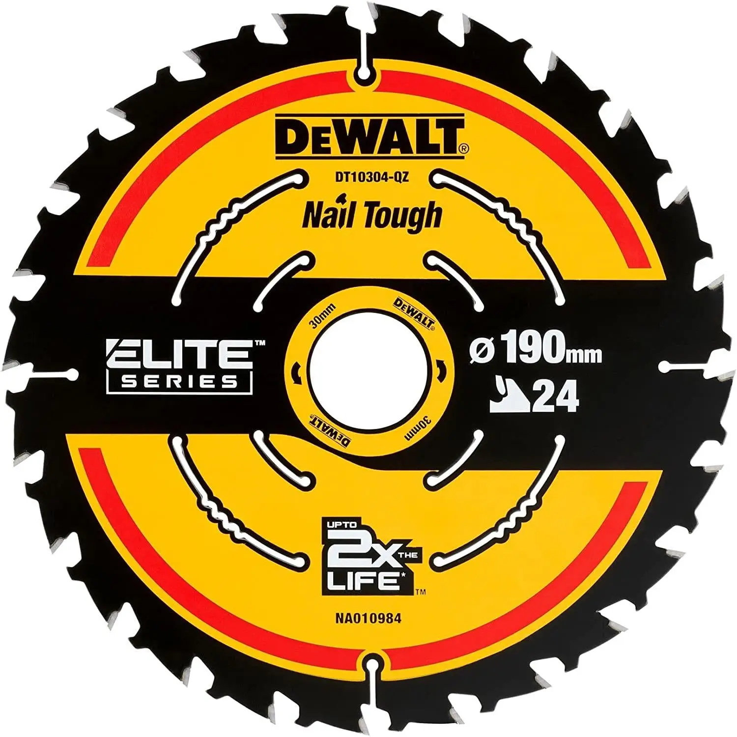 DeWalt Elite Circular Saw Blade 190mm x 30mm 24T Wood Cutting Framing DT10304 - Image 2