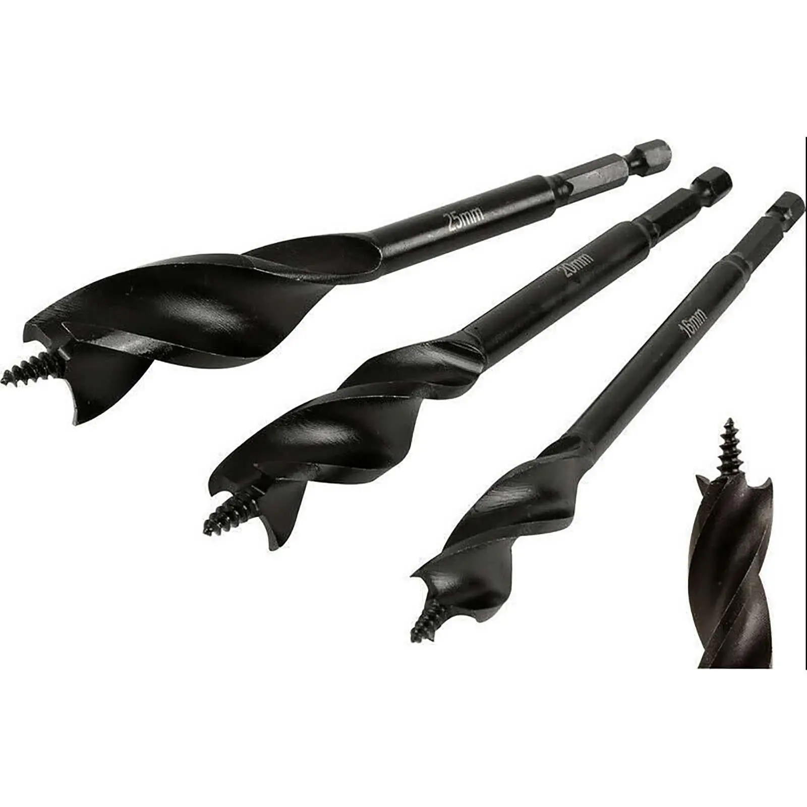 DeWalt Extreme Auger Drill Bit Set Tri Flute Spade Wood Self-Feed 3pc 152mm - Image 3