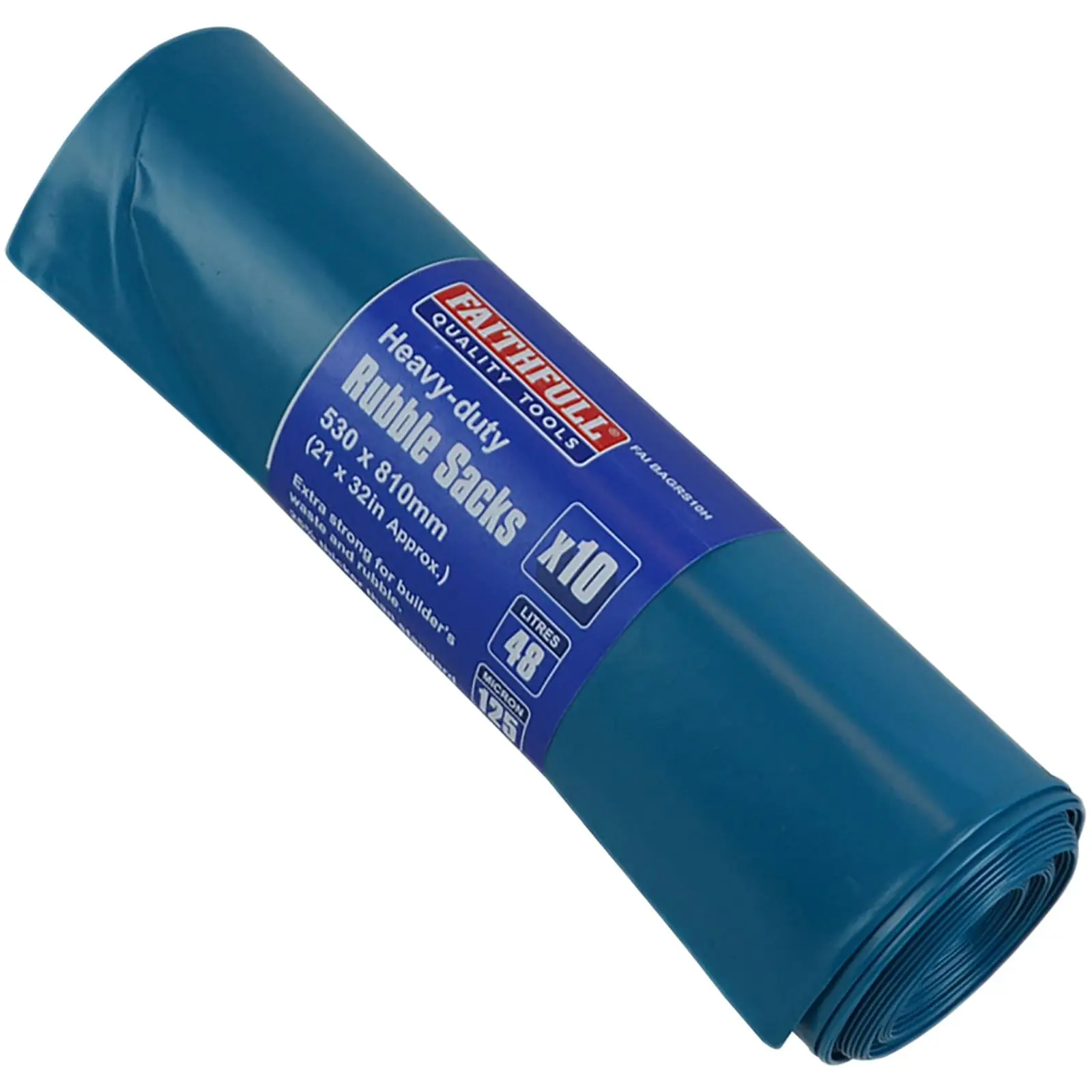 Faithfull 10 Pack Heavy Duty Rubble Bags 810mm x 530mm 125 Micron - Image 3