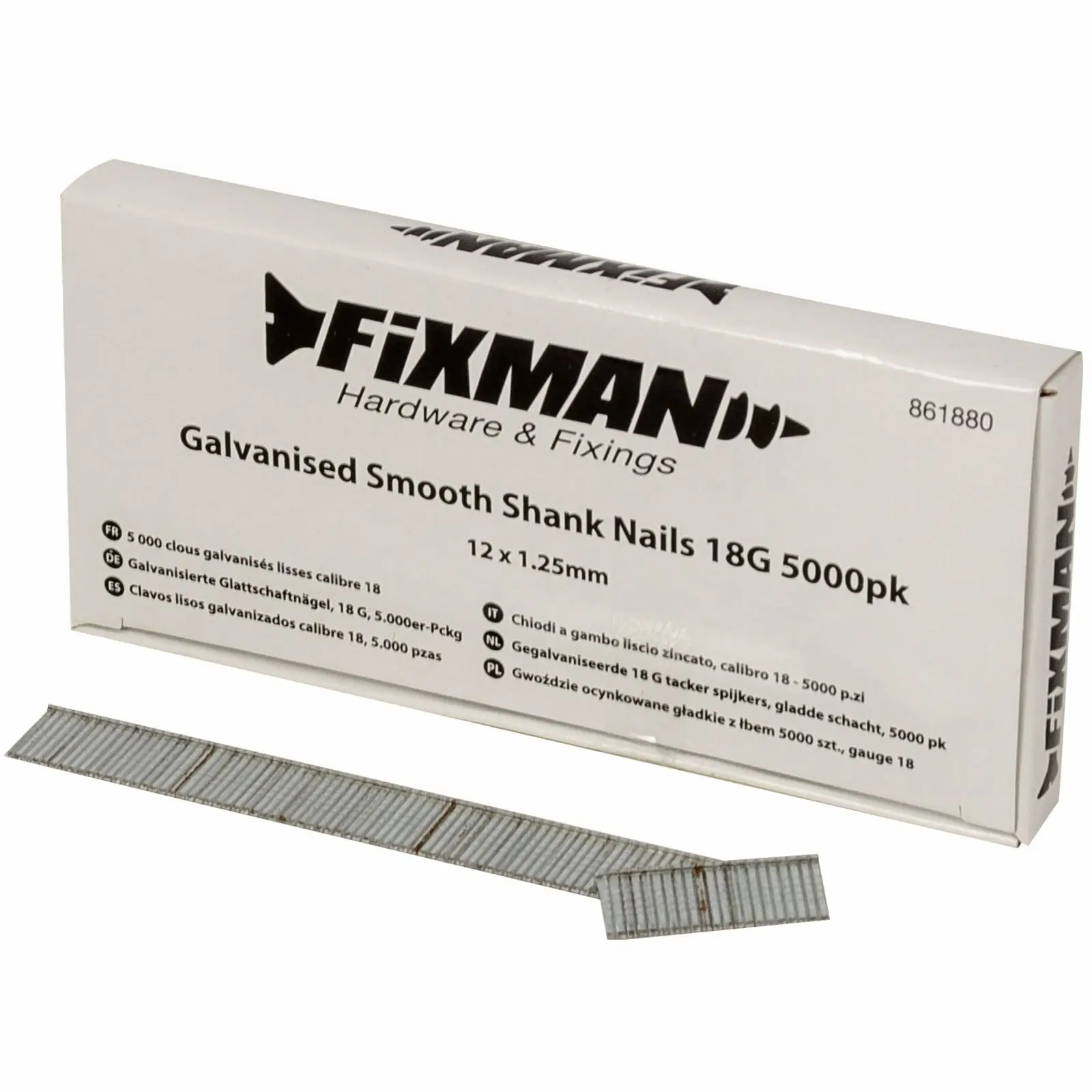 Fixman 5000pc 18 Gauge Galvanised Smooth Shank Brad Nails 10-38mm - Image 8