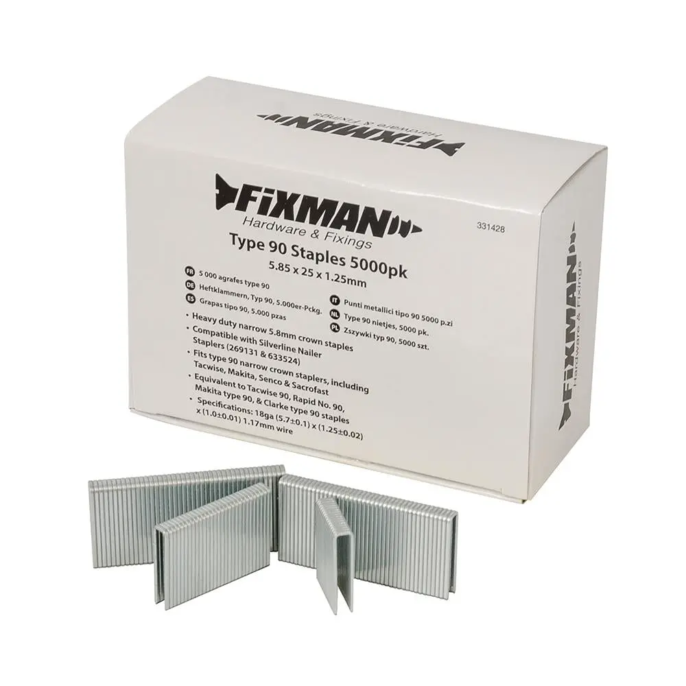 Fixman 5000pc Type 90 Staples 5.80 x 25 x 1.25mm - Image 5