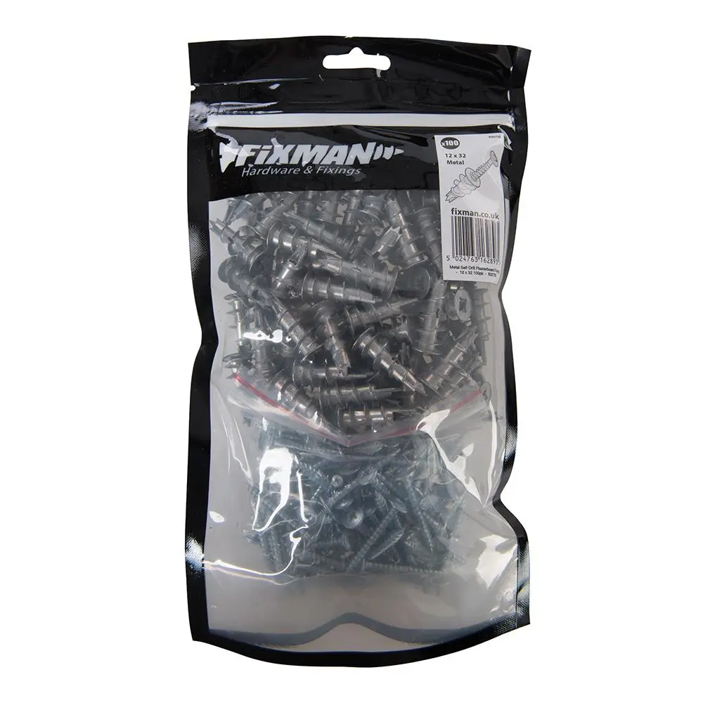 Fixman Self-Drill Fixings 100pk Metal 12 x 32mm 825735 - Image 2