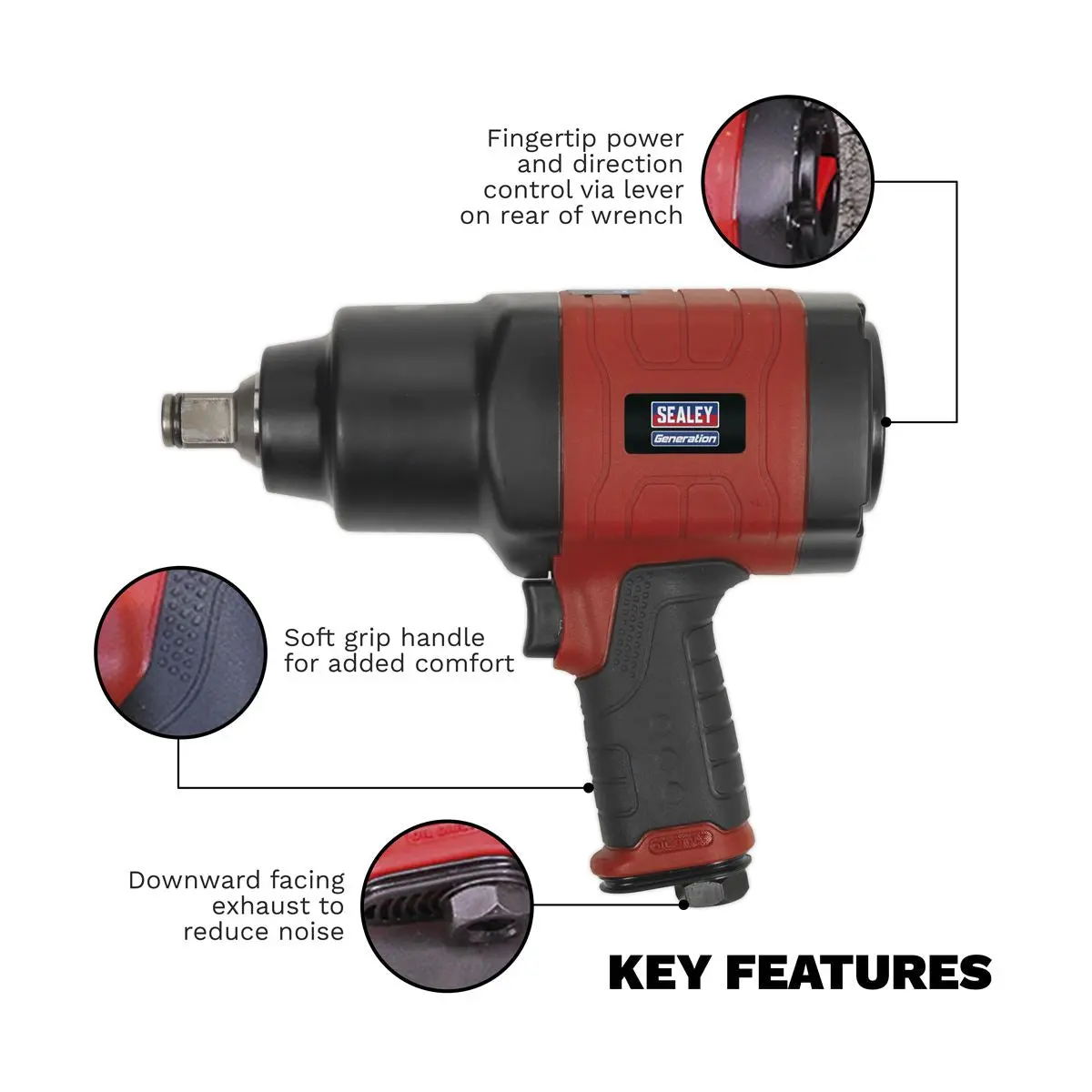 Generation Composite Air Impact Wrench 3/4"Sq Drive - Twin Hammer - Image 4
