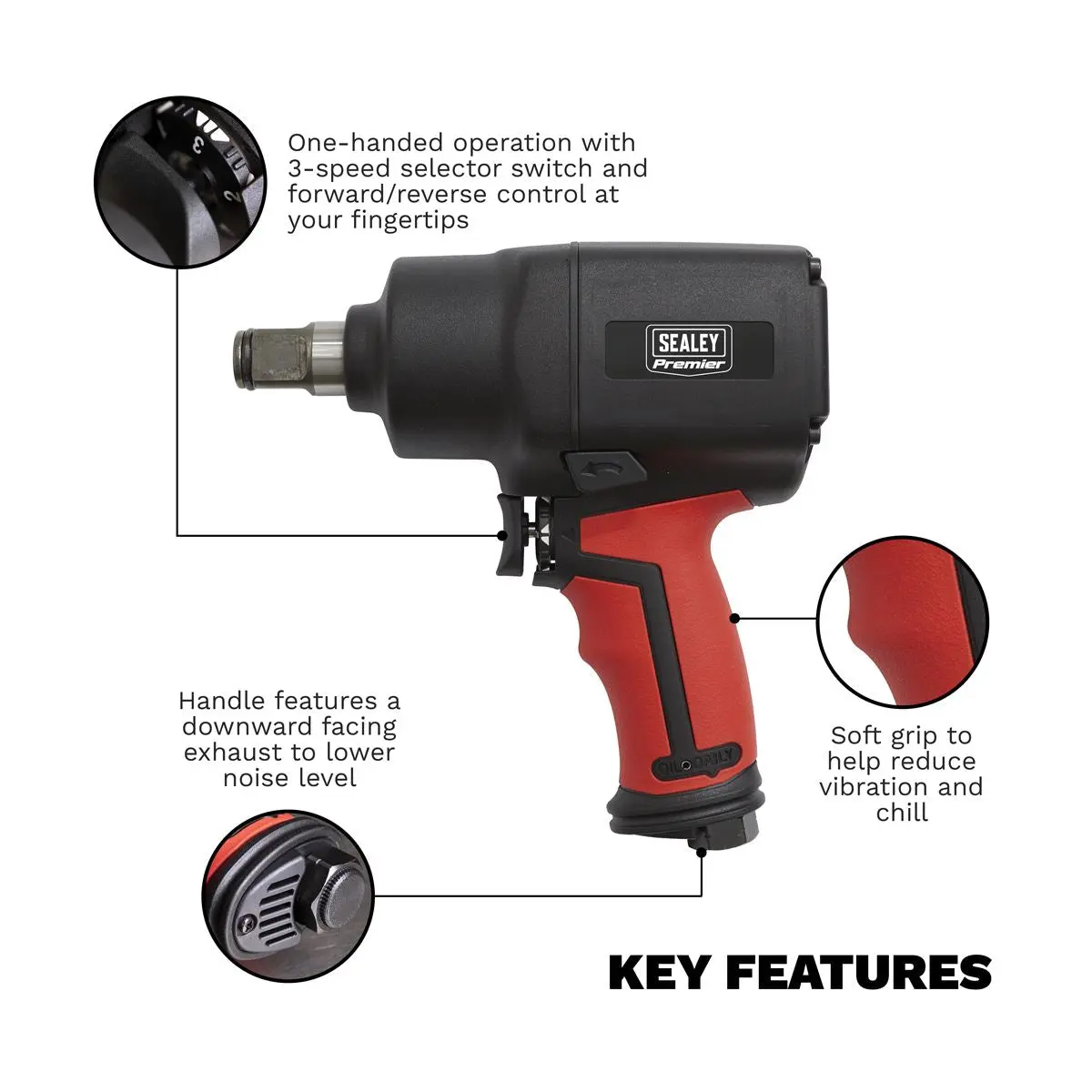 Generation Composite Air Impact Wrench 3/4"Sq Drive - Twin Hammer - Image 5