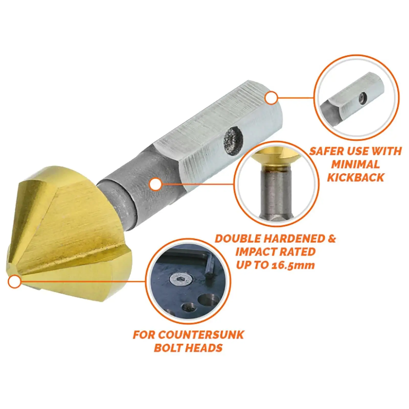 HMT VersaDrive Countersink Impact Drill Bit Set 90° 5 Pieces STAKIT InsertFoam 12.4-31mm - Image 2