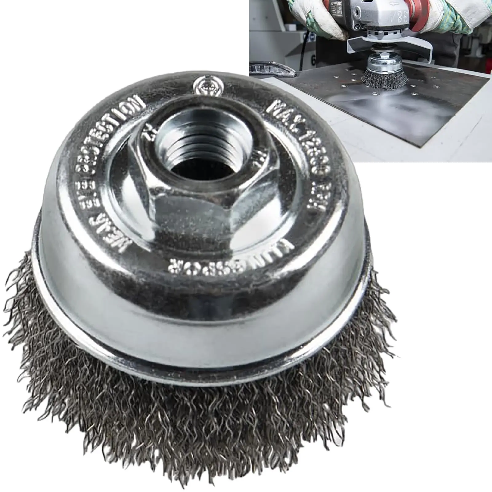 Klingspor Crimped Wire Cup Brush 65mm 80mm 100mm M14 Steel BT600W