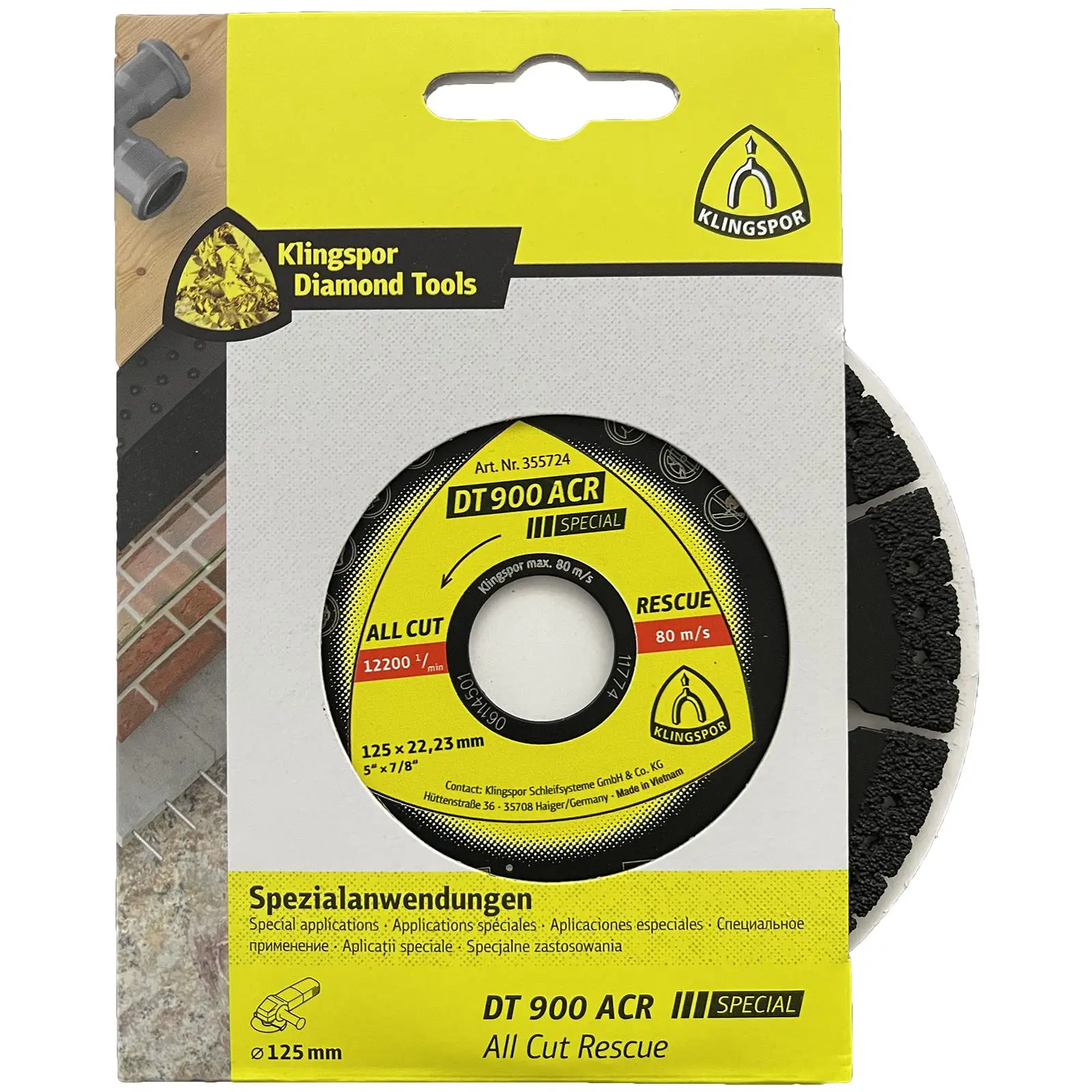 Klingspor Diamond Cutting Blade All Cut Rescue for Concrete Glass Wood Plastic Rubber Metal DT900ACR - Image 3
