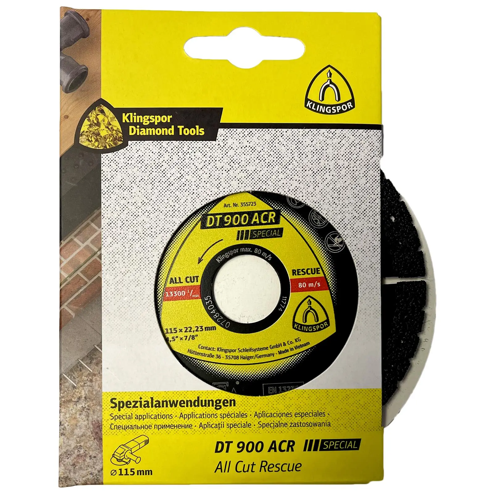 Klingspor Diamond Cutting Blade All Cut Rescue for Concrete Glass Wood Plastic Rubber Metal DT900ACR - Image 5