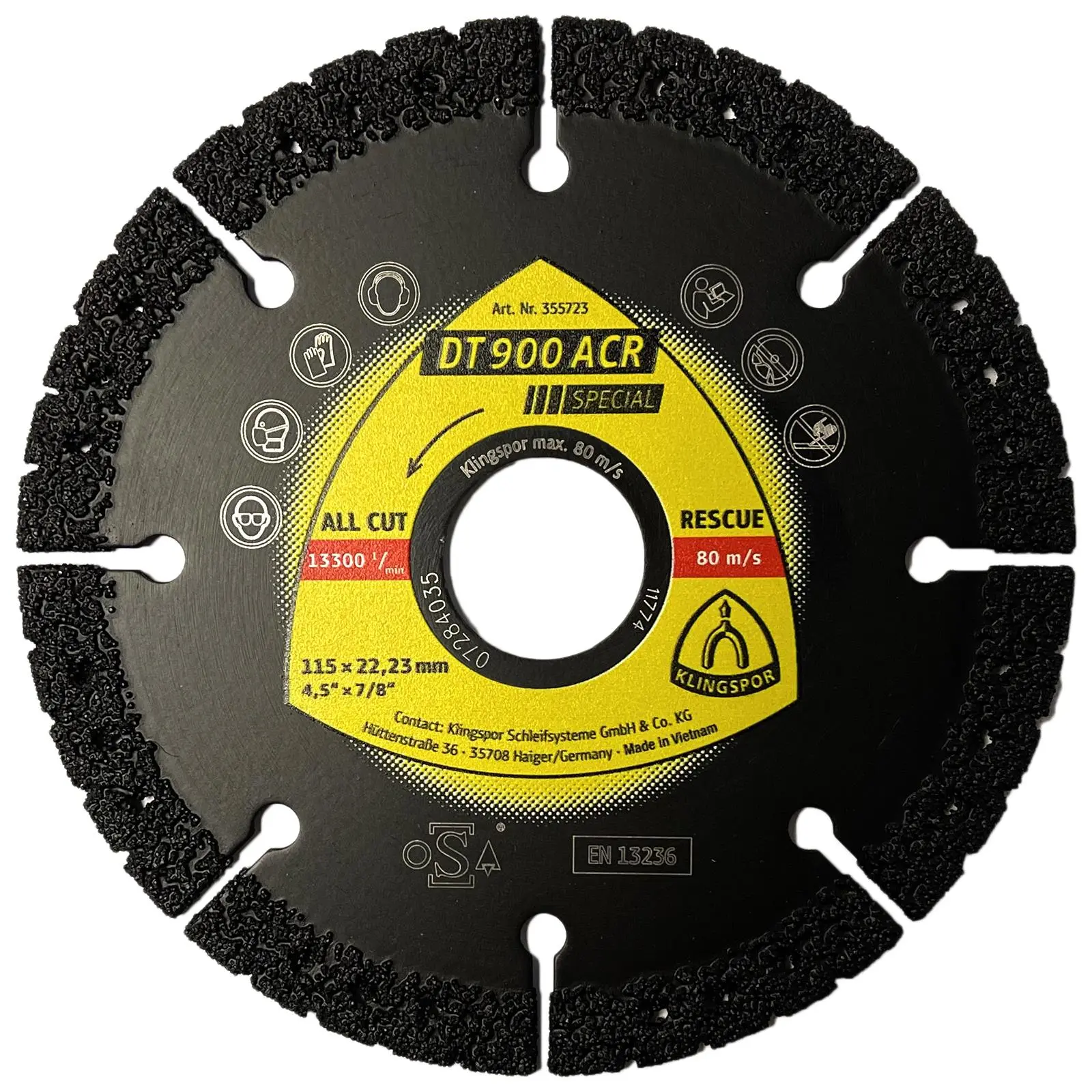 Klingspor Diamond Cutting Blade All Cut Rescue for Concrete Glass Wood Plastic Rubber Metal DT900ACR - Image 6