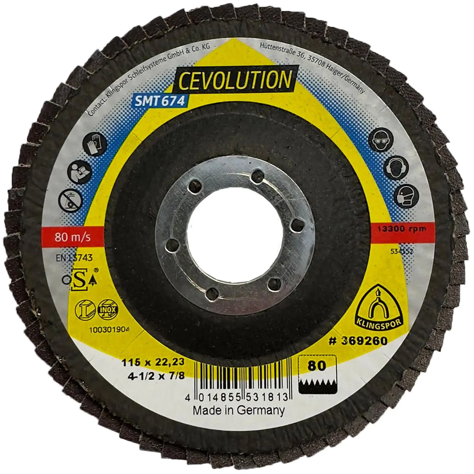 Klingspor Flap Disc Abrasive Mop Ceramic 115mm SMT674 Supra CEVOLUTION - Image 2