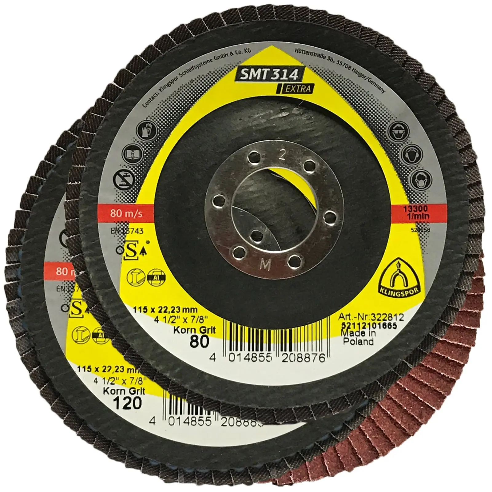 Klingspor SMT314 115mm Aluminium Oxide Flap Sanding Discs 40-120 Grit - Image 10