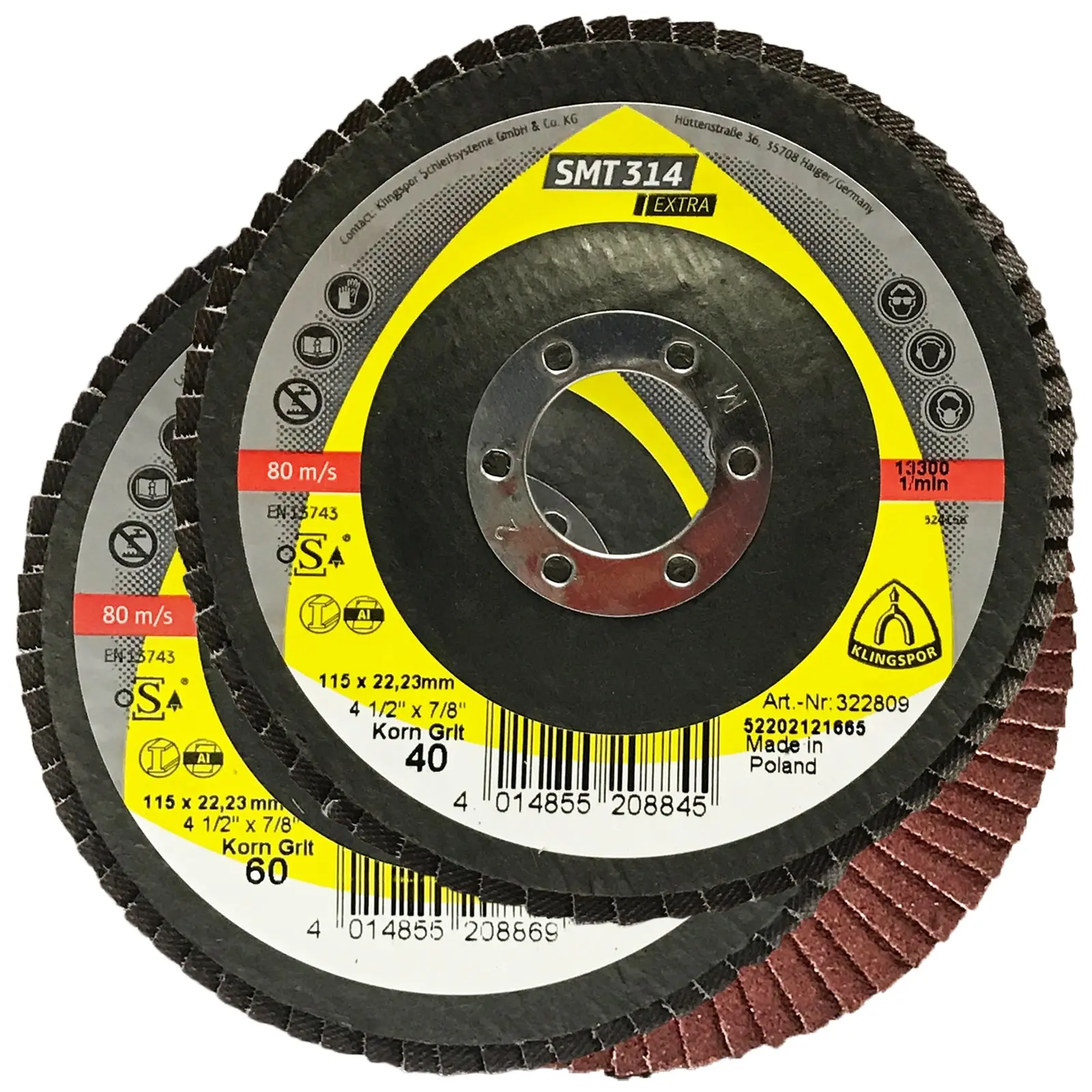 Klingspor SMT314 115mm Aluminium Oxide Flap Sanding Discs 40-120 Grit - Image 5
