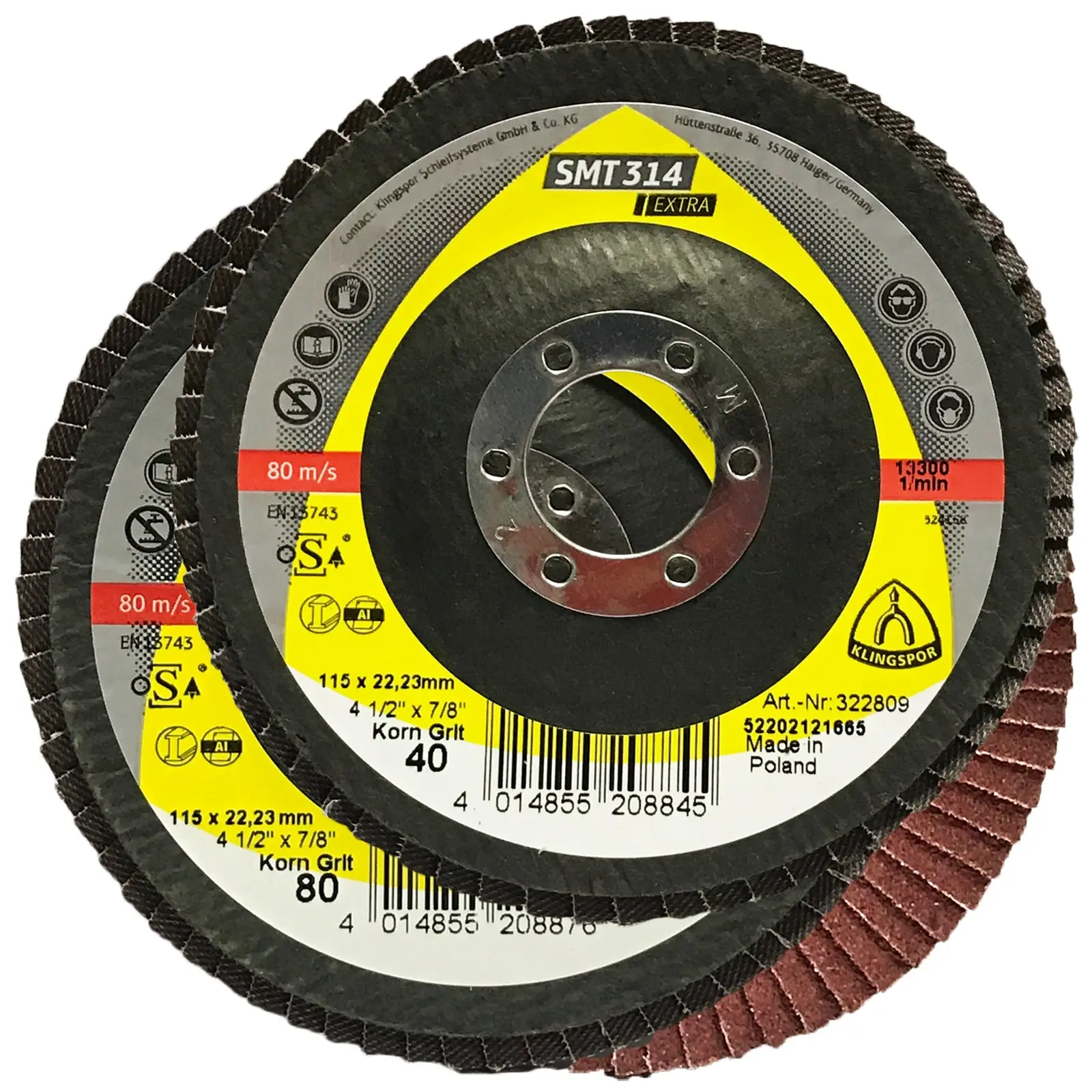 Klingspor SMT314 115mm Aluminium Oxide Flap Sanding Discs 40-120 Grit - Image 6