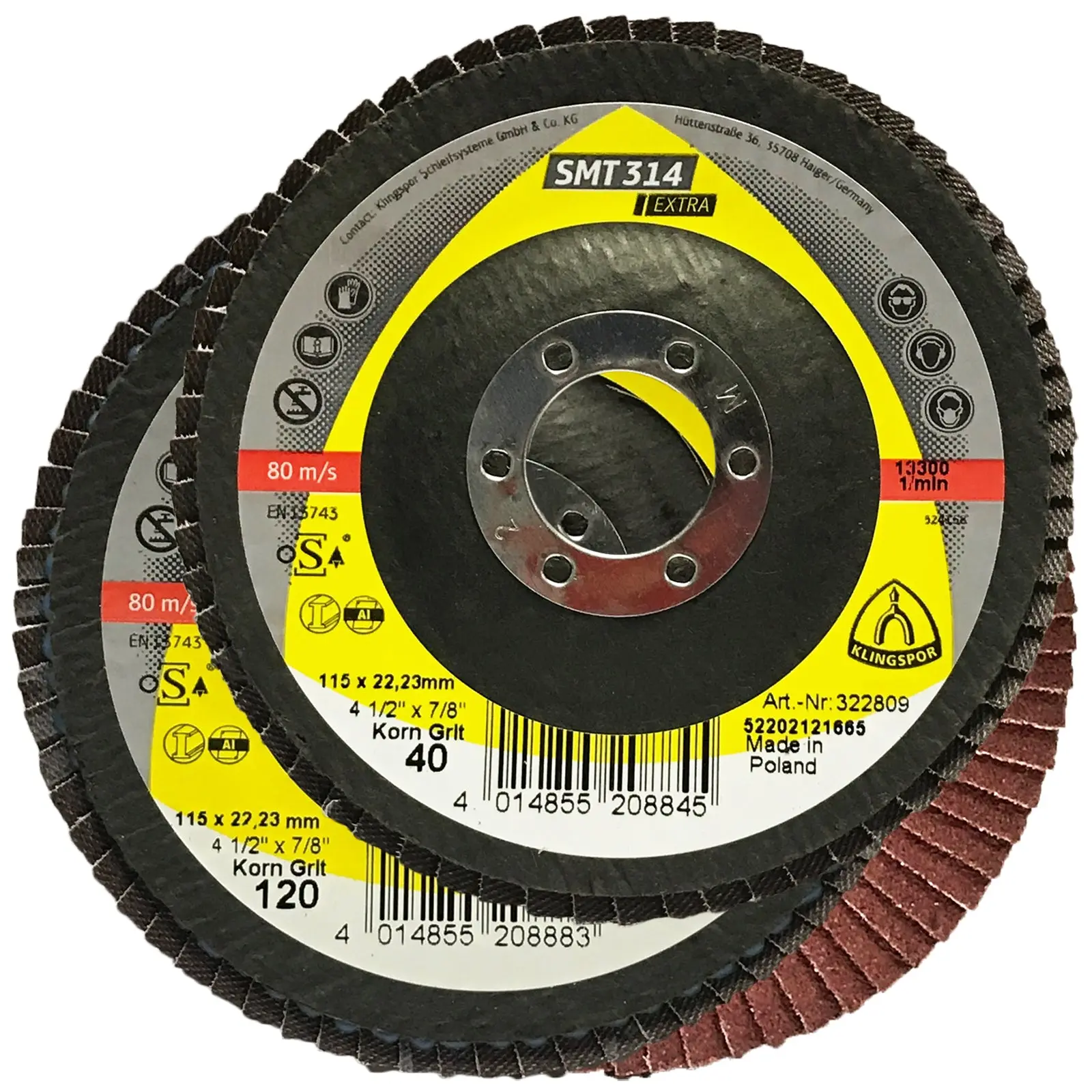 Klingspor SMT314 115mm Aluminium Oxide Flap Sanding Discs 40-120 Grit - Image 7