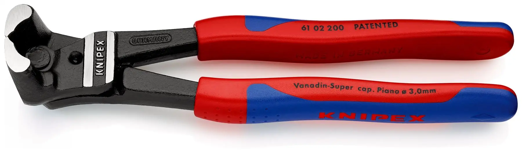 KNIPEX Bolt End Cutting Nipper Pliers 200mm High Lever Transmission 61 02 200