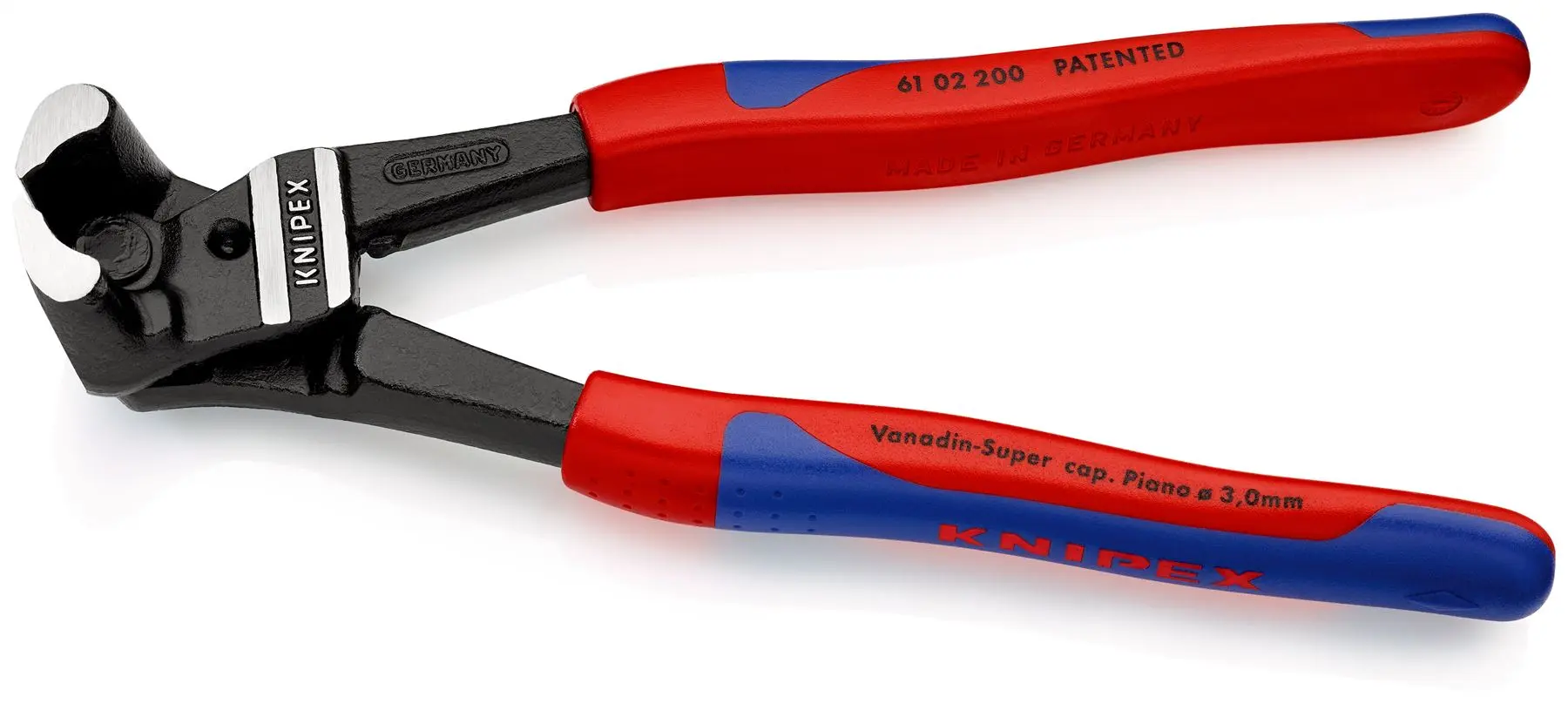 KNIPEX Bolt End Cutting Nipper Pliers 200mm High Lever Transmission 61 02 200 - Image 2