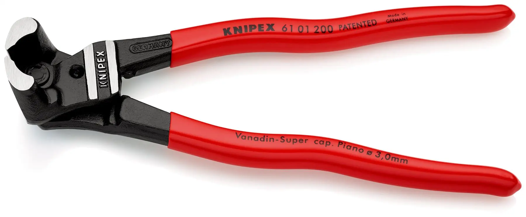 KNIPEX Bolt End Cutting Nipper Pliers High Lever Transmission 200mm Plastic Coated 61 01 200 - Image 2
