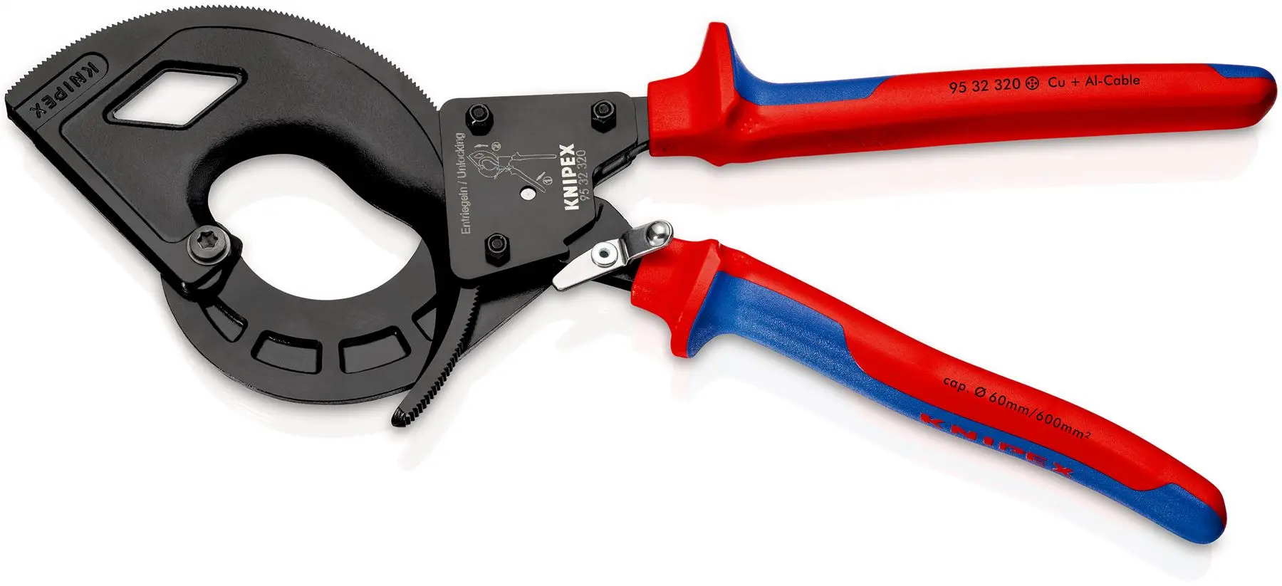 KNIPEX Cable Cutter Ratchet Action 3 Stage 60mm Diameter Cutting Capacity 320mm Multi Component Grips 95 32 320 - Image 2